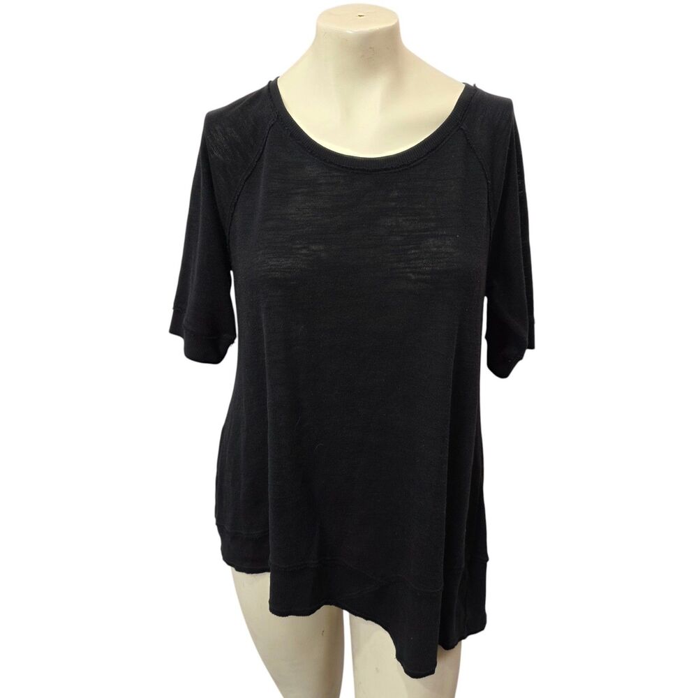 Calvin Klein Performance Black Asymmetrical Hem Knit Tunic Top Women's Large L